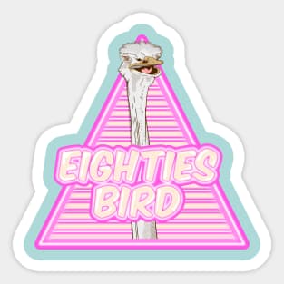 Ostrich Eighties bird Sticker